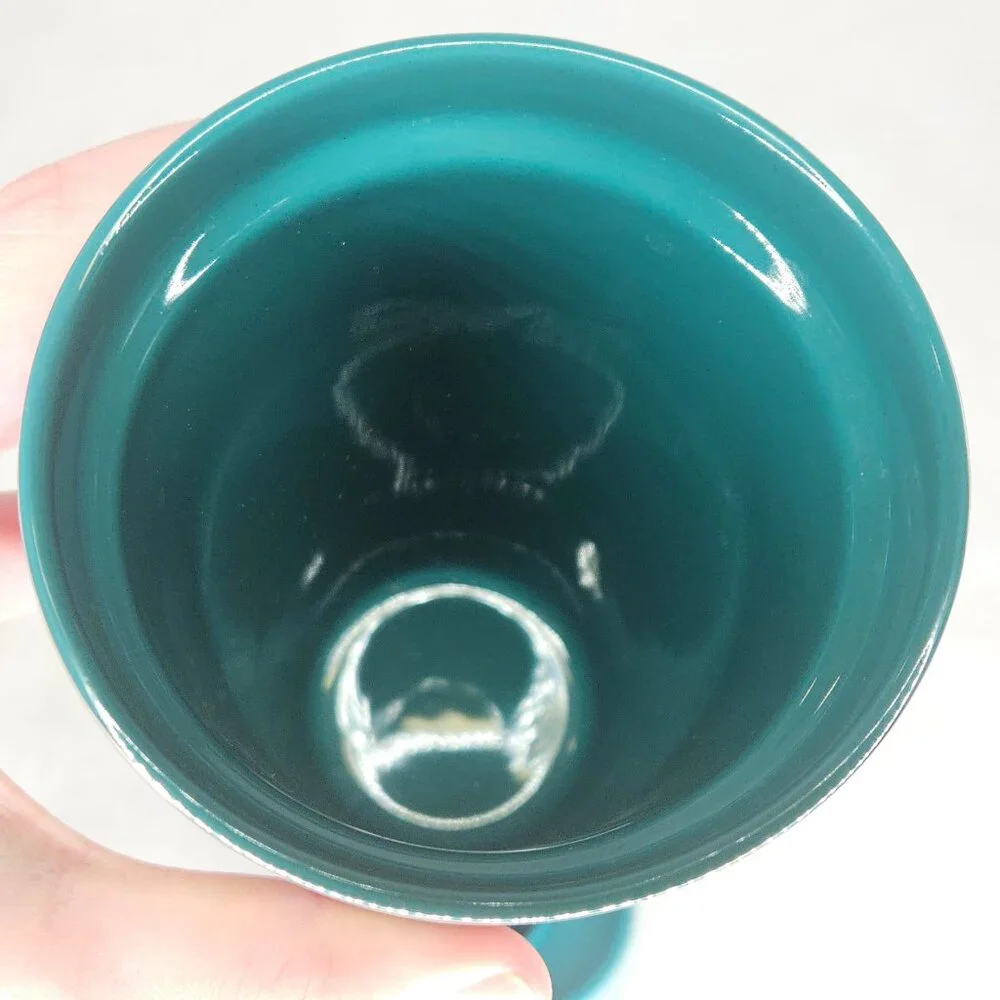 Starbucks Blue Green Siren Logo Iridescent Mermaid Ceramic Coffee Cup with Lid - Picture 7 of 8